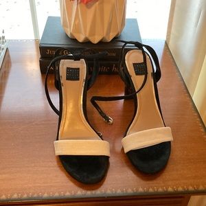 Two tone leather heels
